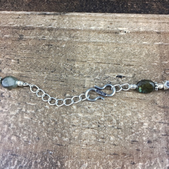 Labradorite Gemstone Pentacle Bead Necklace 20” - Picture 7 of 9